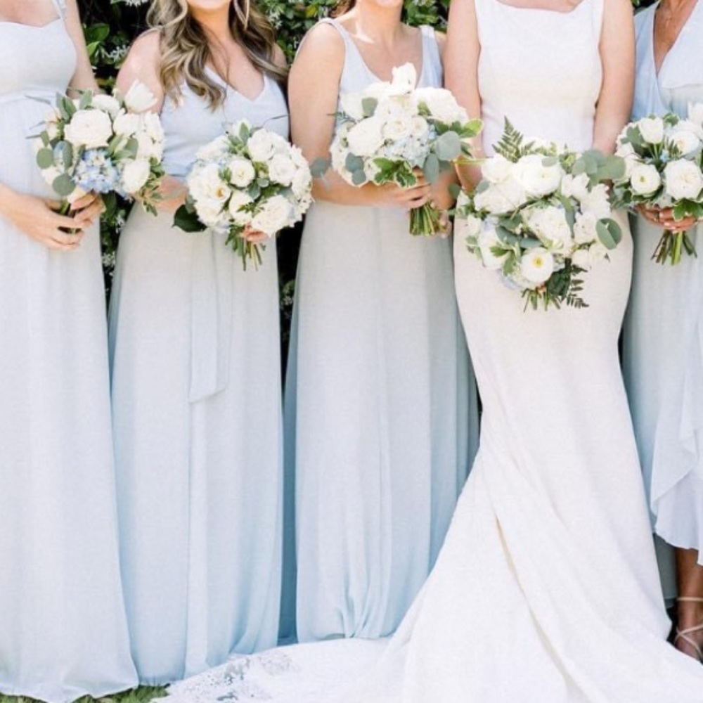 Show Me Your MuMu Jenn Dress in Icy Blue Chiffon